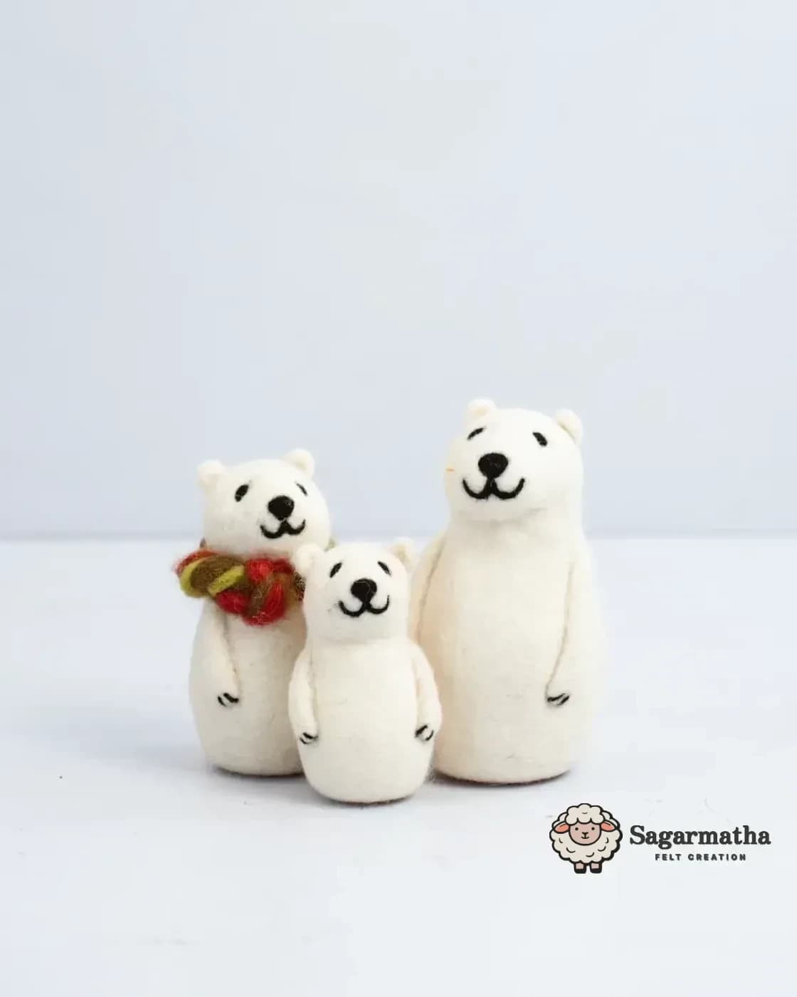 Felt Polar Bear Figures