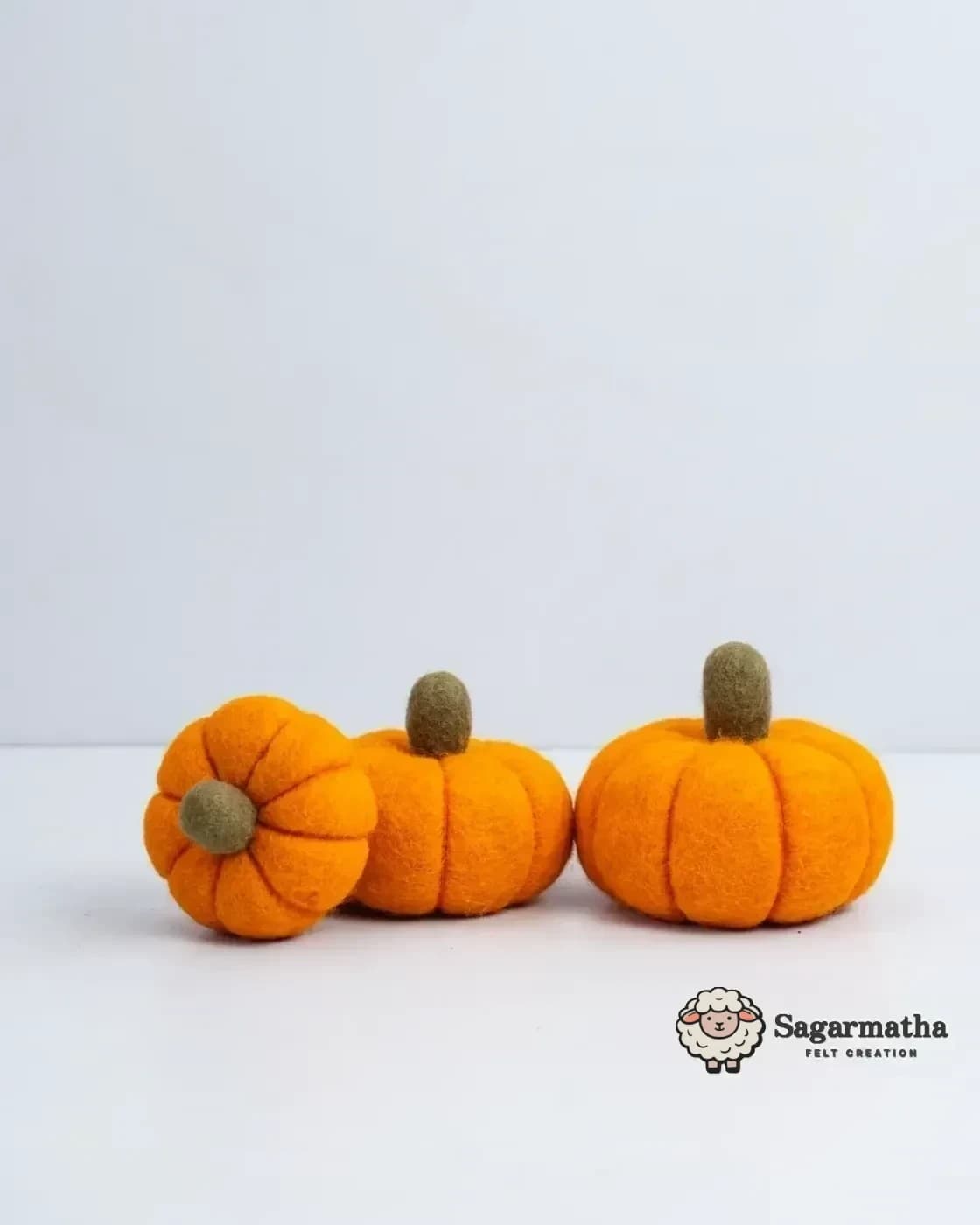 Handmade Wool Felt Pumpkins