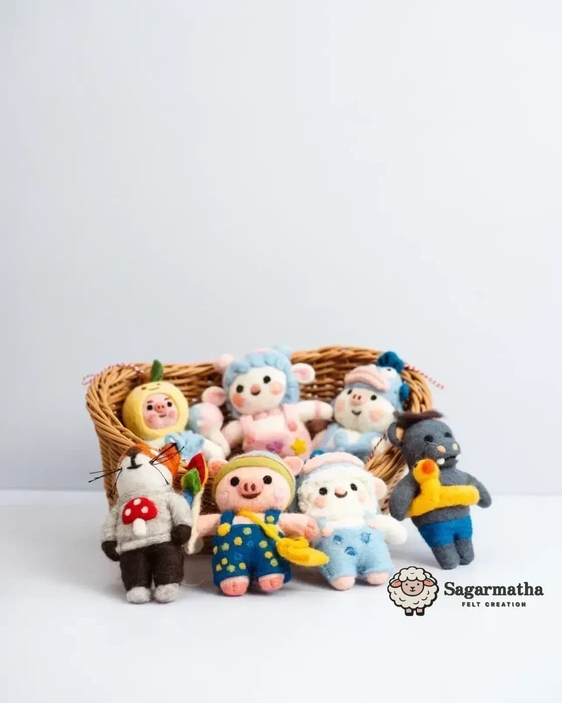 Handcrafted Felt Animal Characters