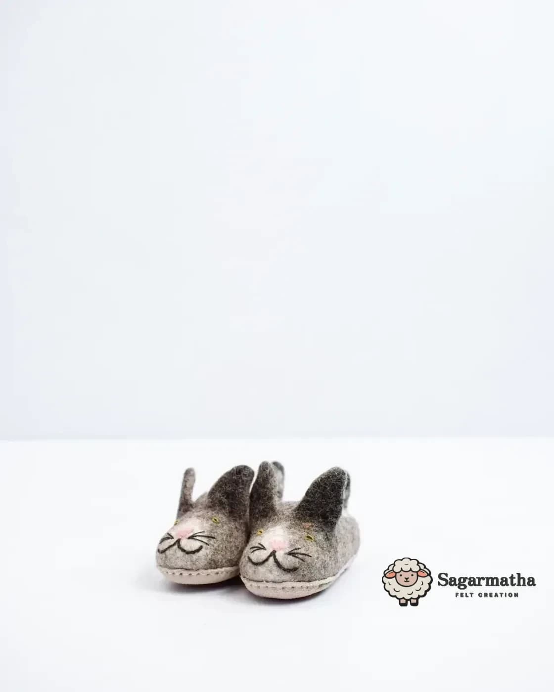 Mouse Themed Wool Felt Slippers