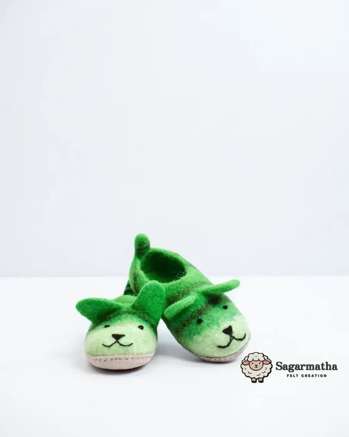 Tiger Patterned Wool Felt Slippers