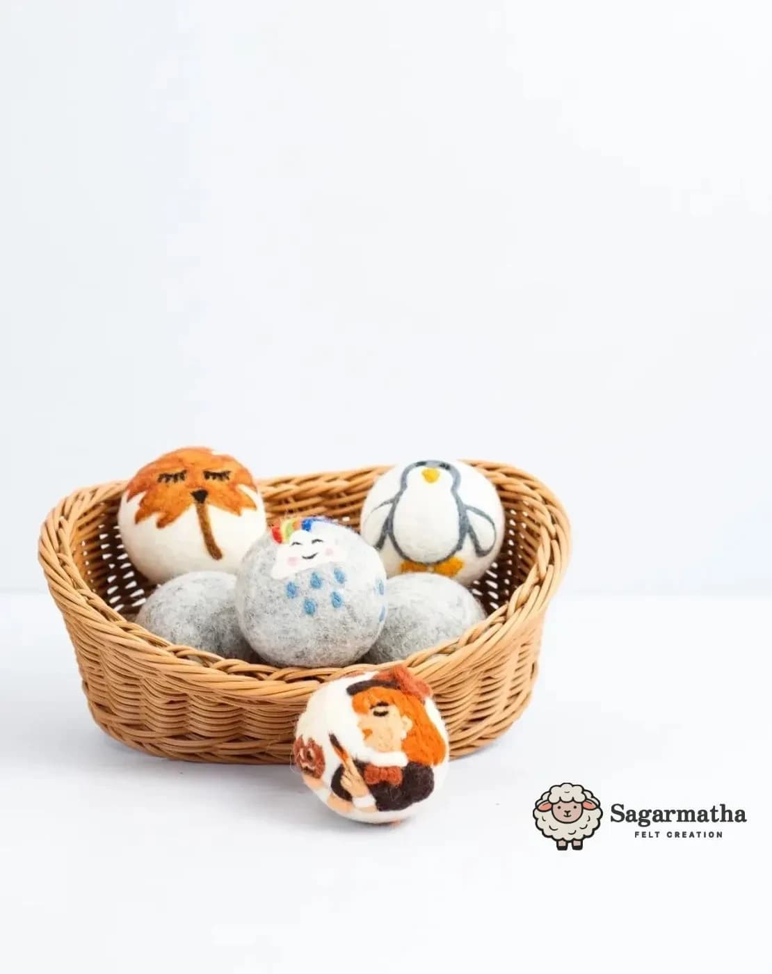 Handmade Illustrated Wool Dryer Balls